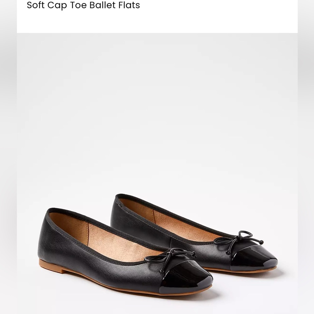 “Loft”  Black cap toe ballerina flats; size 7.5; NWOT - Picture 2 of 6